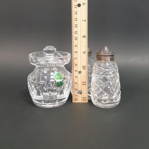 184 - Waterford Crystal Marmalade Pot and Salt & Pepper Shakers