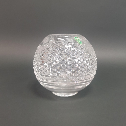 185 - Waterford Crystal Glandore Rose Bowl, Height 15cm x Diameter 15cm