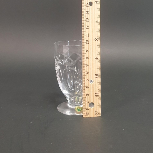 195 - 6x Waterford Crystal Wine Glasses, Height 9.5cm