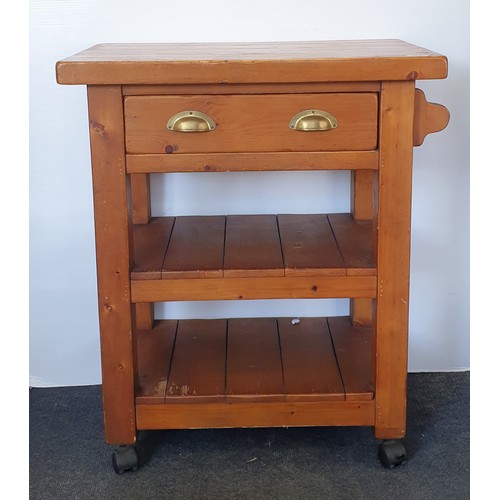 170 - Butcher Block/Kitchen Island on Wheels , h: 90cm x w: 75cm x d: 47cm