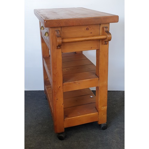 170 - Butcher Block/Kitchen Island on Wheels , h: 90cm x w: 75cm x d: 47cm