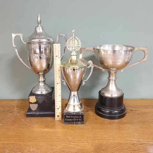 268 - Three Silver Plated Trophies, tallest 42cm