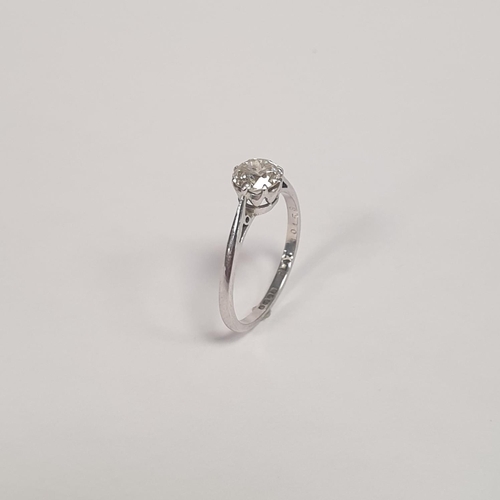 315 - Diamond Solitaire Ring Set in Platinum and 18ct White Gold. Size P, Diamond 0.8 caret approx.