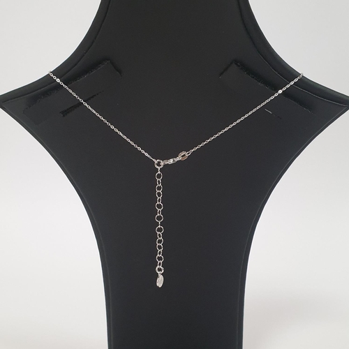 317 - Majorica Pearl (Imitation) & Cubic Zirconia Necklace, Max Chain Length: 17.5