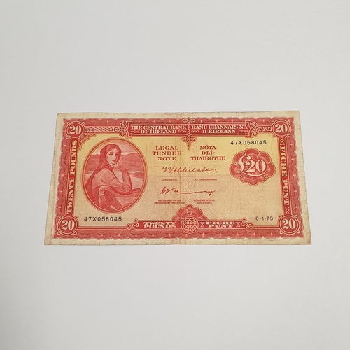 345 - Two 1975 £20 Lady Lavery Notes