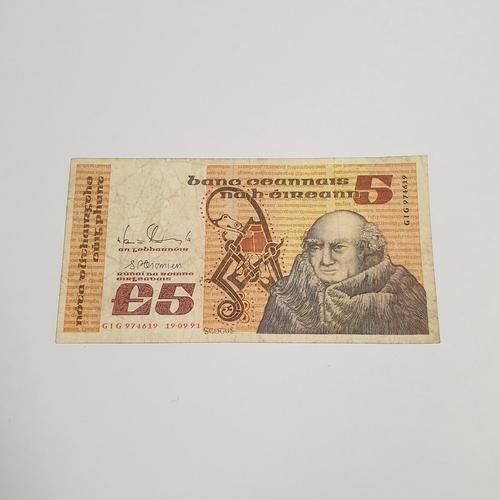 346 - Three B Series Irish £5 Notes