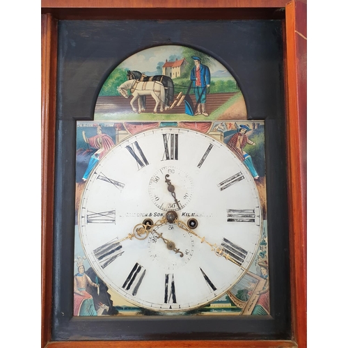 271 - 19th Century Mahogany Cased Grandfather Clock by J. Cameron of Kilmarnock, with Pendulum and Weights... 