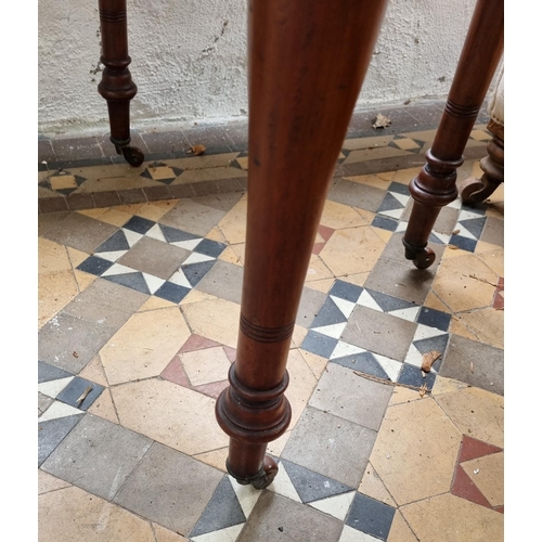 348 - Victorian Mahogany Drop Leaf Side Table, H:75 x W:90 x D:54cm (Fully Extended)