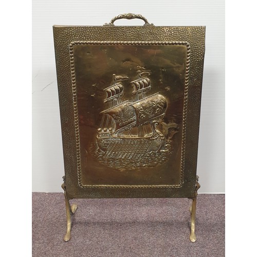 286 - Brass Log Box and Brass Firescreen