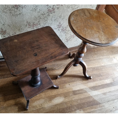 449 - Two Antique Lamp Tables/Wine Tables, (Tallest - Circular 73cm high x diameter 43cm)