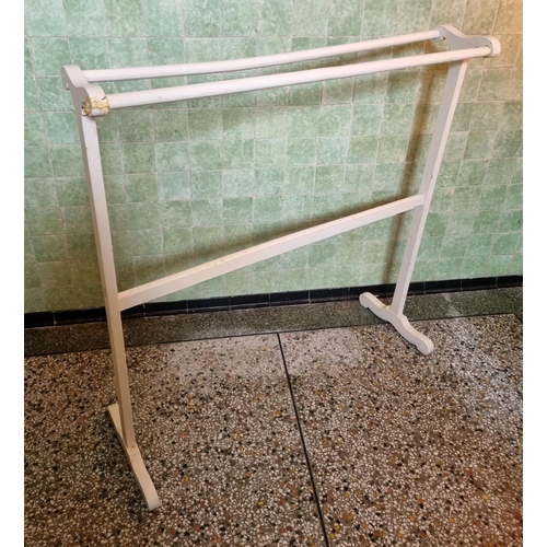 454 - Large Painted Antique Towel Rail, H:104 x W:103cm