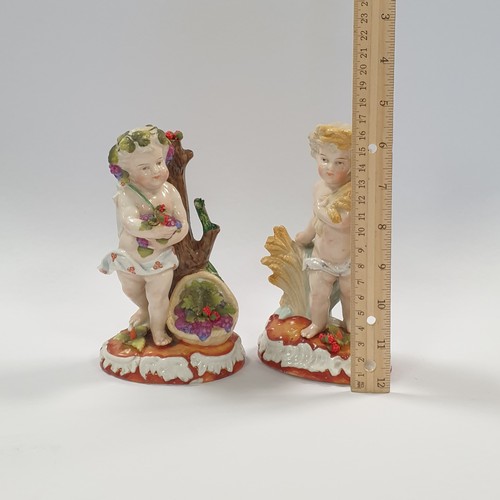 381 - Pair of Continental Cherub Figures, Height: 17cm