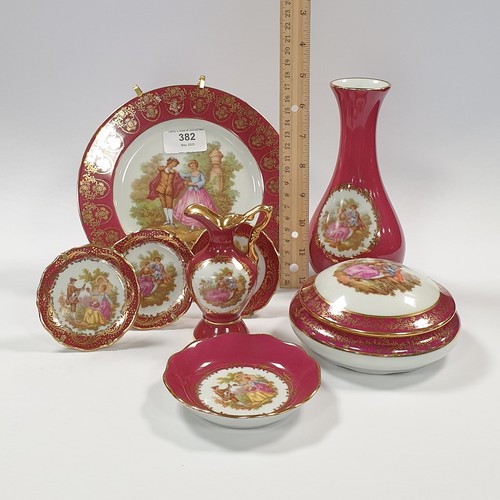 382 - Assorted Lot of Limoges ware, large plate - 19cm diameter, miniature plates - 7.5cm