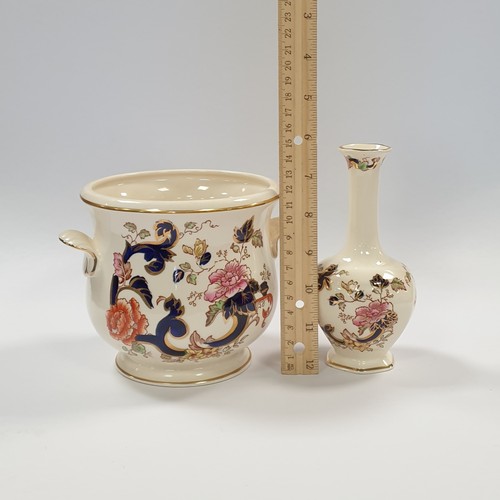 390 - Lot of 2x Mason's Ironstone Mandalay - Flower Vase (h: 12cm x diameter 17cm) and Bud Vase (h: 15cm)