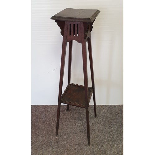 416 - Tall Oak Plant Stand, h: 105cm x 25 x 25