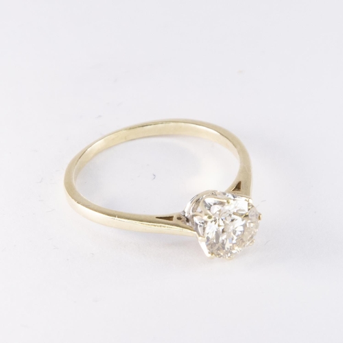 483 - Diamond Solitaire, 1.4ct, Tinted Colour, Size: Q