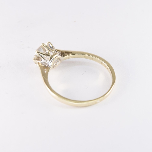 483 - Diamond Solitaire, 1.4ct, Tinted Colour, Size: Q