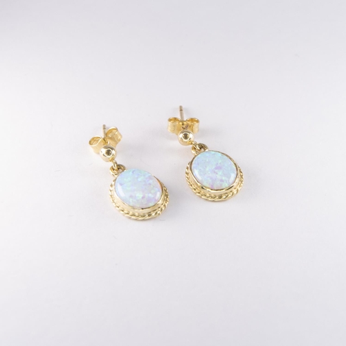 486 - 9ct Opal Drop Earrings