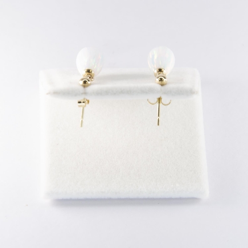 495 - 9ct Gold Opal Drop Earrings