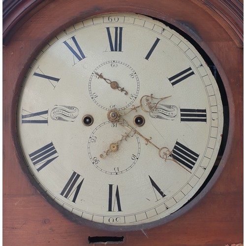 1 - Kilmarnock Long Case Mahogany Clock, Height 216 x W:47cm