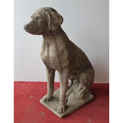 528 - Pair of Concrete Garden Dog Ornaments, Height 70cm