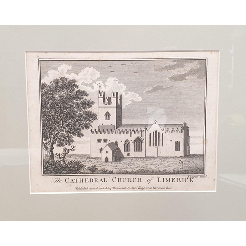 547 - Lot of  2x Framed Etchings - Christ Cathedral Dublin and Cathedral of Limerick. H:28 x W:33cm