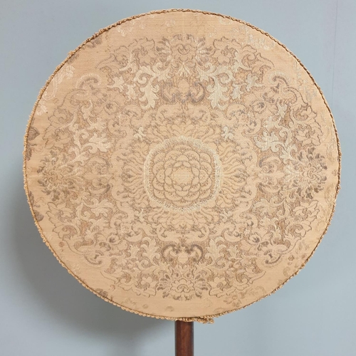 592 - Victorian Rosewood Pole Screen, Height 140 x Diameter 50cm