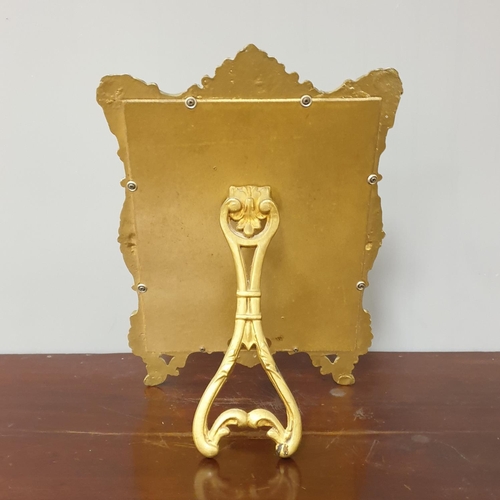 603 - Brass Framed Mirror, H:37 x W:25cm