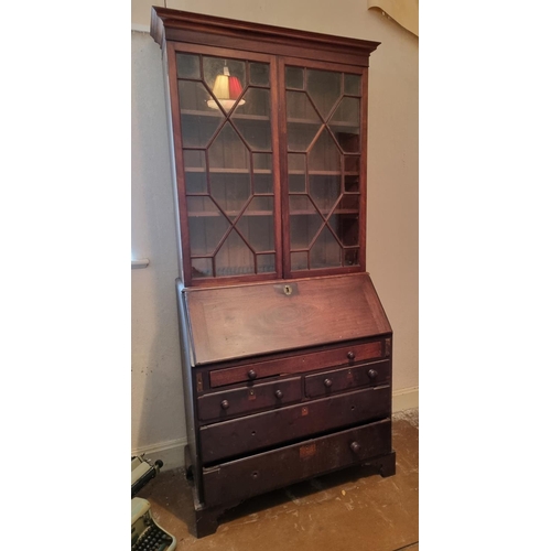 648 - Large Georgian Mahogany Bureau Bookcase