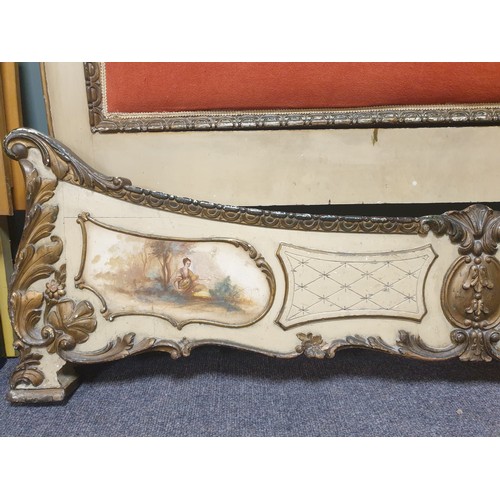 637 - 5ft Antique Bed. Side Rails measure 195cm, Headboard measures 140cm in Height