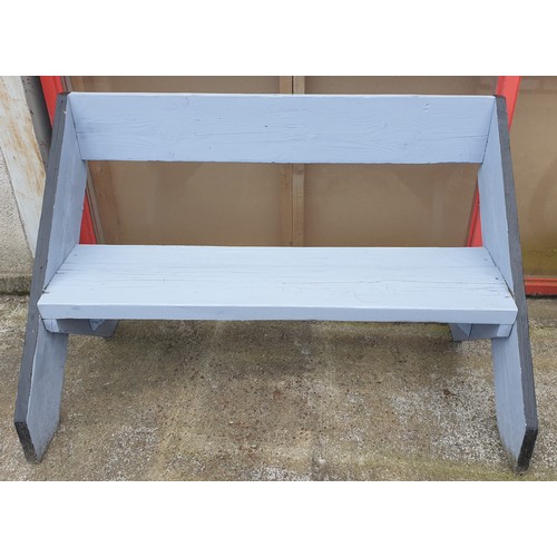 682 - Painted Hardwood Bench, H:84 x W:1342 x D:80cm