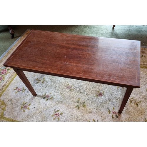 719 - Inlaid Coffee Table (H:46 x W:91 x D:44cm) and Stool