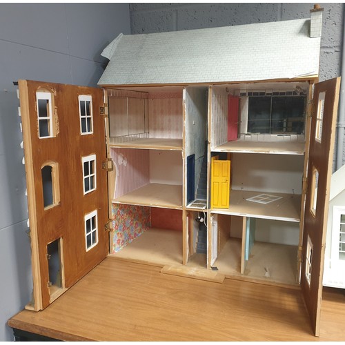 717 - Two Doll's Houses, Largest H:90 x W:73 x D:42cm