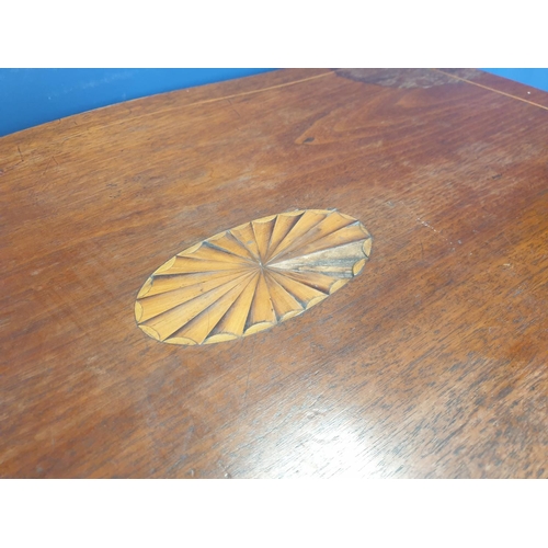 722 - Inlaid Mahogany Occasional Table, H:72 x W:72 x D:51cm