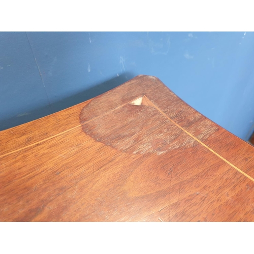 722 - Inlaid Mahogany Occasional Table, H:72 x W:72 x D:51cm