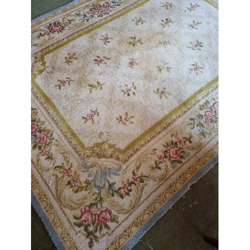 730 - Cream Rug with Floral Border, L:230 x W:170cm