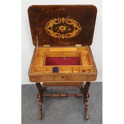 629 - Victorian Walnut Sewing Box