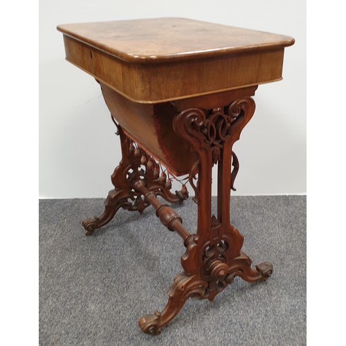 629 - Victorian Walnut Sewing Box