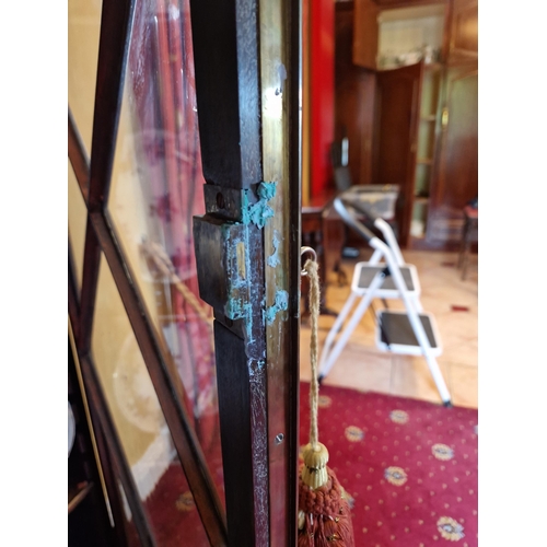 73 - Edwardian Inlaid Mahogany Two Door Display Cabinet with Swag and Tails Details, H:186cm x W:98cm x D... 