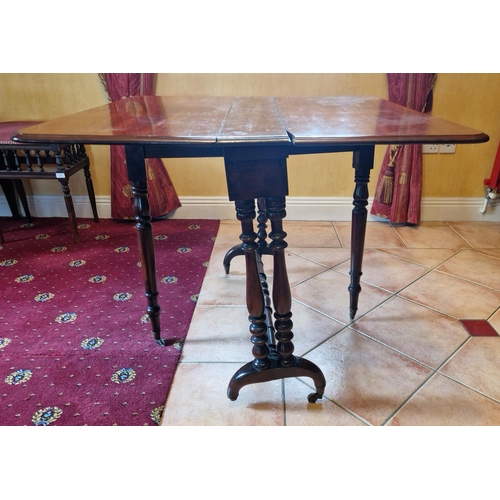 78 - Mahogany Sutherland Drop Leaf Table, H:73cm x W:92cm x D:18cm