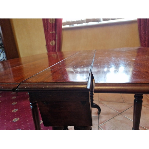 78 - Mahogany Sutherland Drop Leaf Table, H:73cm x W:92cm x D:18cm