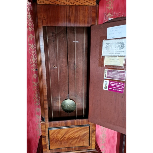 139 - Clonmel Georgian Mahogany Inlaid Long Case Clock by Simon Prosser of 19 Dublin St., Clonmel, Circa 1... 