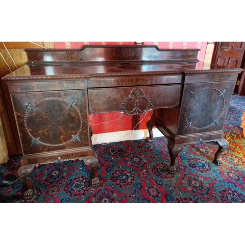 140 - Antique Mahogany Pedestal Sideboard, H:115 x W:183 x D:62.5cm (height includes plinth which measures... 