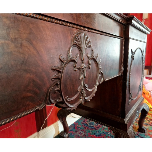 140 - Antique Mahogany Pedestal Sideboard, H:115 x W:183 x D:62.5cm (height includes plinth which measures... 