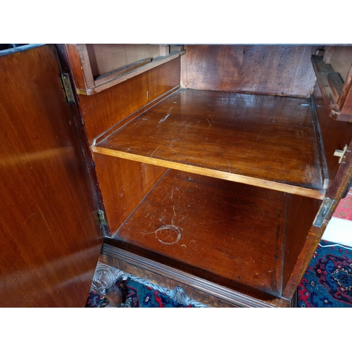 140 - Antique Mahogany Pedestal Sideboard, H:115 x W:183 x D:62.5cm (height includes plinth which measures... 