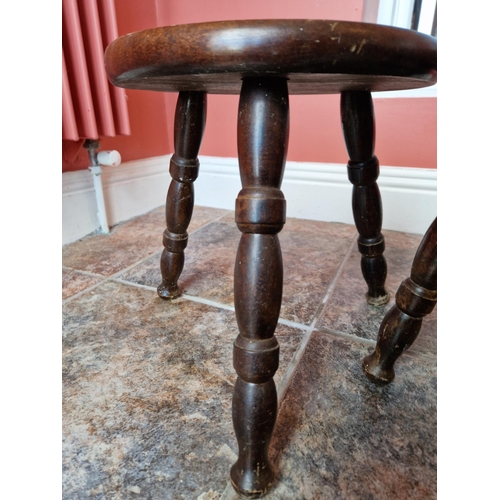 165 - Pair of Antique Milking Stools, H:30 x D:31cm