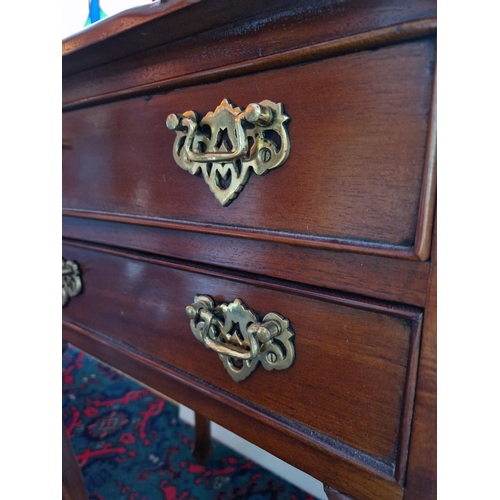 166 - Mahogany Lowboy with Brass Handles, H:67 x W:50 x D:37cm