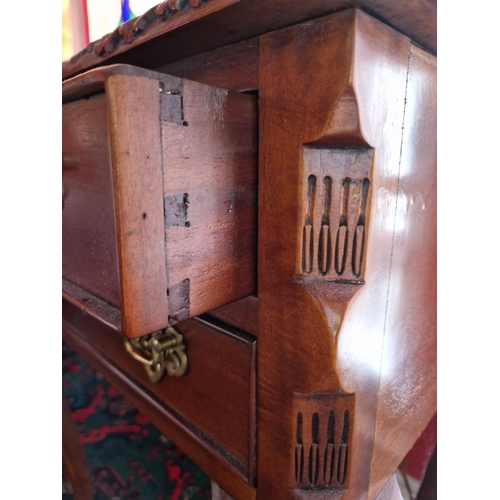 166 - Mahogany Lowboy with Brass Handles, H:67 x W:50 x D:37cm