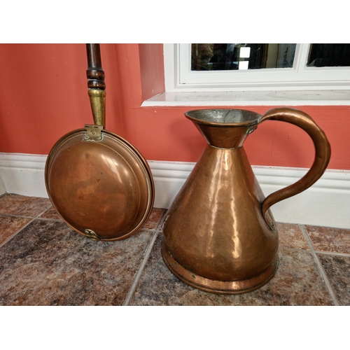 148 - 1 Gallon Copper Jug and a Copper Bed Warming Pan