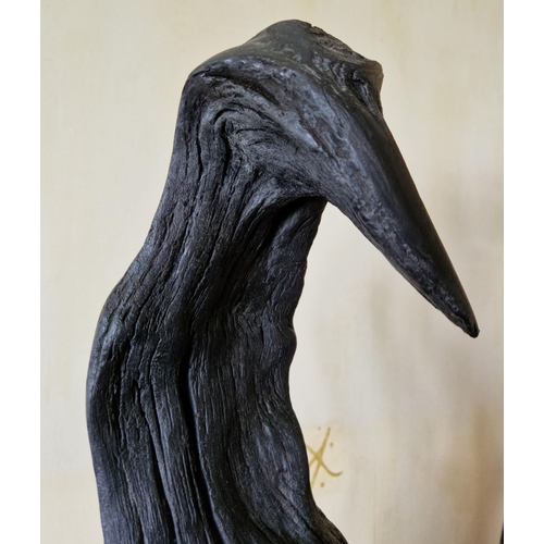 175 - Bog Oak Statue from the Community Mental Health Attic Workshop, Tullamore. H:48 x W:20 x D:20cm